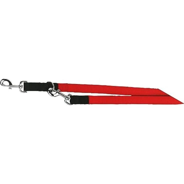 Kerbl Pet MIAMI PLUS, Führleine schwarz-rot doppelt 25mm/200cm - Stabiles Nylongewebe, robuste Beschläge, extra robuste Ausführung