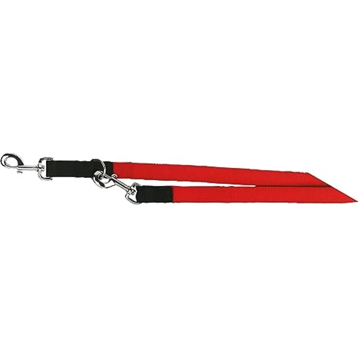 Kerbl Pet MIAMI PLUS, Führleine schwarz-rot doppelt 25mm/200cm - Stabiles Nylongewebe, robuste Beschläge, extra robuste Ausführung – Bild 1