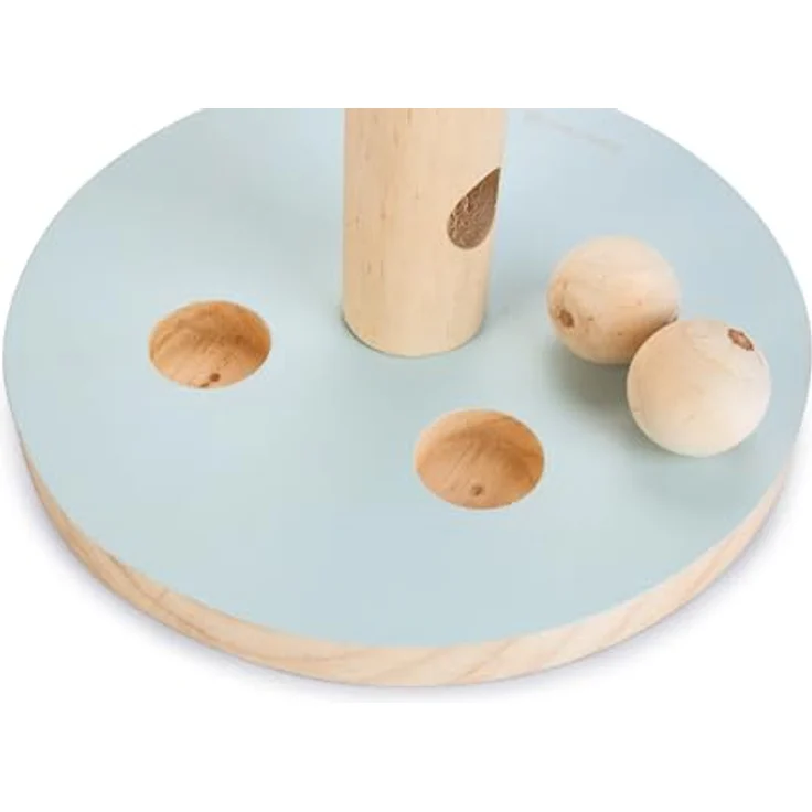 Beeztees Spielturm Hayra, Tier-Intelligenzspielzeug für Nager aus Holz, mint mit Snack-Ball und Heufüllöffnung – Bild 4