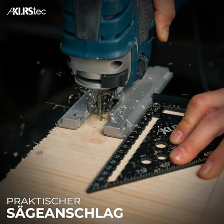KLRS KLRStec Professional Zimmermannswinkel Set – Multifunktionswinkel inkl. Tieflochmarker, Metall Messwinkel Werkzeug-Set in Grau – Bild 4