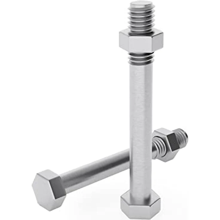 PARCO Sechskantschrauben M10 x 100 mm mit Muttern, DIN 601 verzinkt 10 Pack – Bild 1