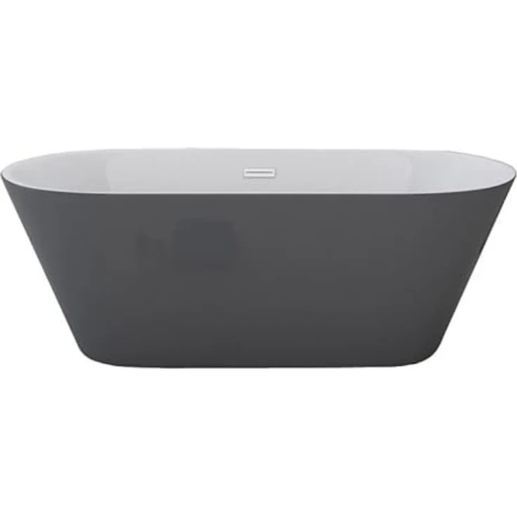 Jet-Line Badewanne LAUSANNE II, freistehende Badewanne in grau, 170 cm x 80 cm, sanitär-acryl mit fiberglasverstärktem Wannenboden – Bild 1