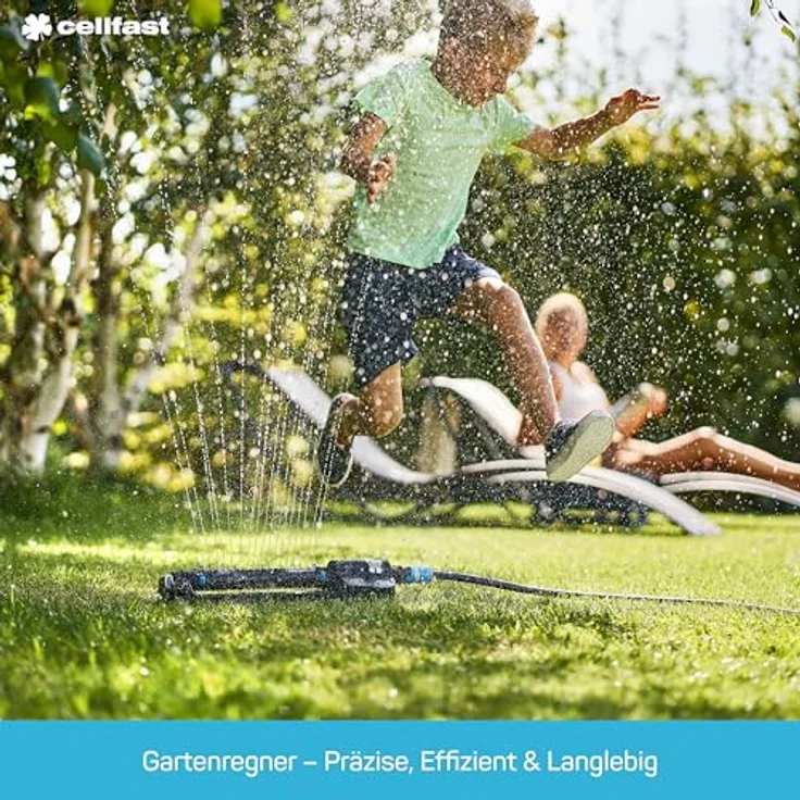 Cellfast Pulsationssprenger, Rasensprenger, Impulsprenger LU zur Bewässerung Flächen bis 530 m², massiv aus Metall, Kreisregner 360°, 52-160 – Bild 6