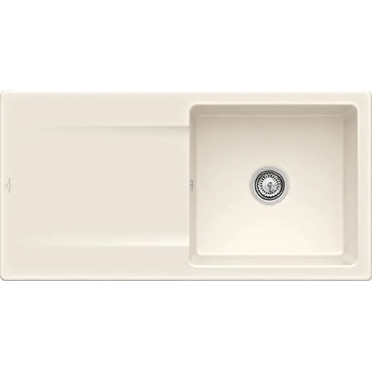 Villeroy & Boch Spüle Siluet 60, reversibles Spülbecken aus TitanCeram, crema, für aufliegenden Einbau, Mindestunterschrankbreite 60 cm – Bild 1