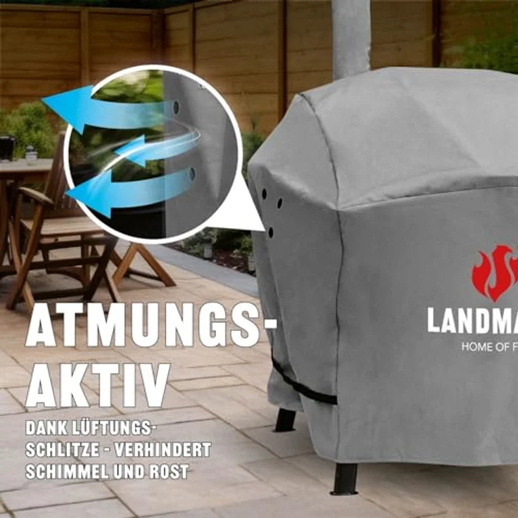 LANDMANN Grillabdeckung, 78 x 130 x 118 cm, wetterfest, Polyester – Bild 7