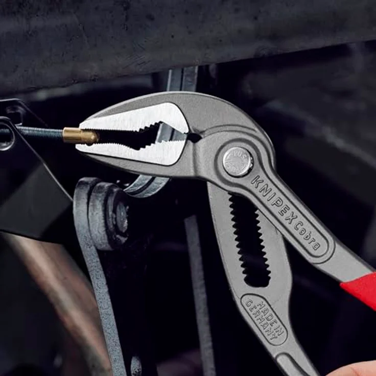 Knipex Cobra ES Wasserpumpenzange 180 mm, extra schlank poliert mit rutschhemmendem Kunststoffgriff, grau atramentiert – Bild 4