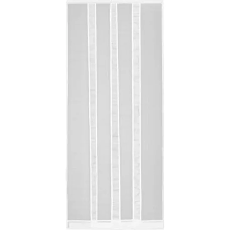 APANA - weißes Fliegengitter mit Lamellen inklusive Klemmleiste sowie Klett- und Flauschband - Insektenschutz zum Zuschneiden für Türen bis 100cm x 220cm - Lamellenvorhang mit Gewichten