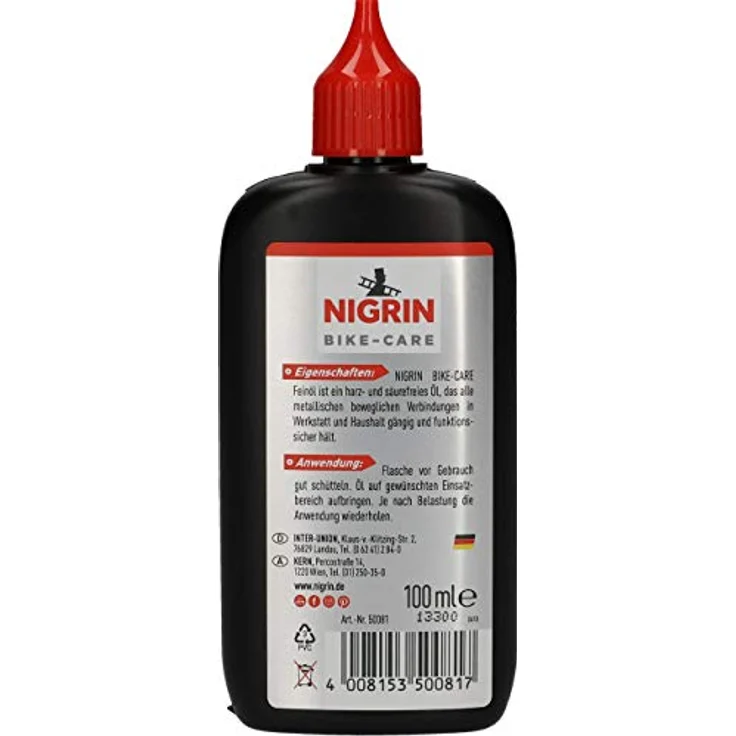 NIGRIN BIKE-CARE Feinöl | 100 ml Flasche | Feinmechaniköl | Für Hobby und Werkstatt | Harz- und säurefrei |, grau – Bild 2