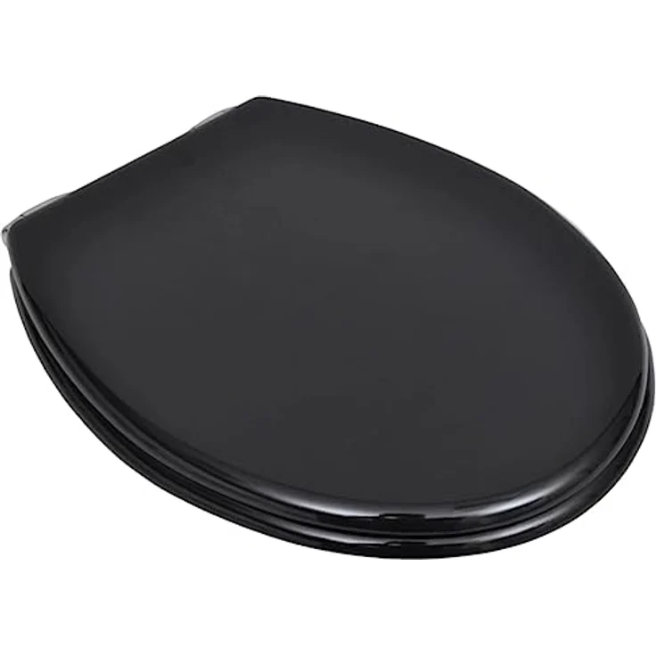vidaXL Toilettensitz MDF mit Absenkautomatik, schwarz, 45 x 36 cm, universell passend für gängige Toilettenschüsseln – Bild 6