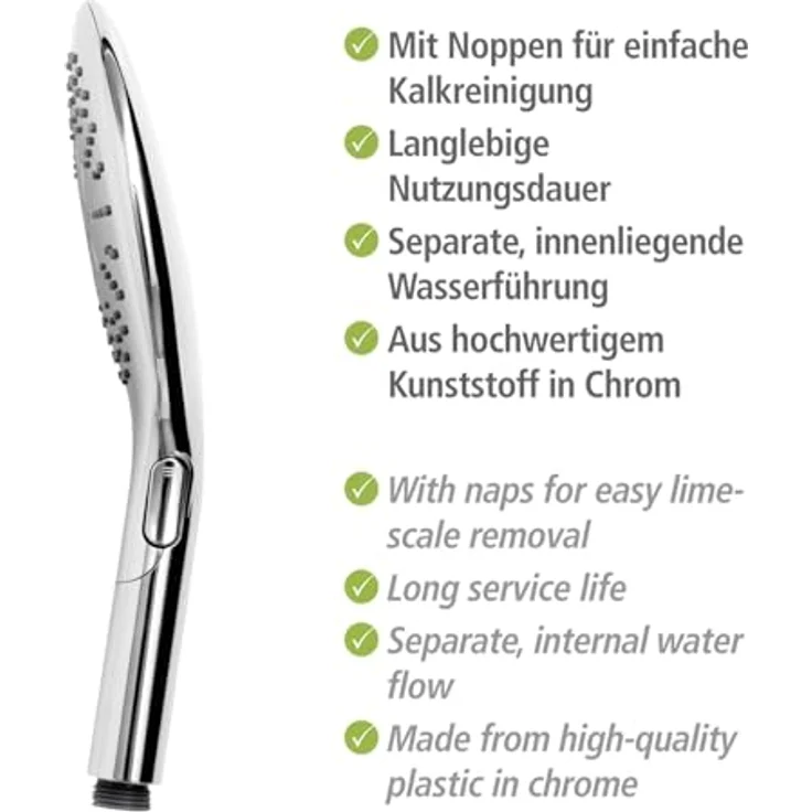Wenko Handbrause 'Basic Line' chromfarben Ø 15 cm, 3 Strahlarten – Bild 5