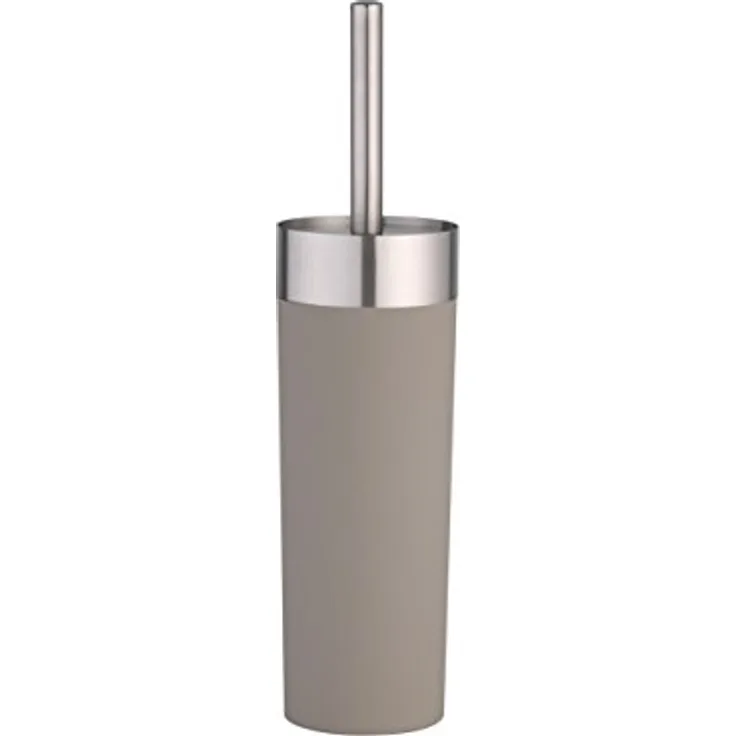 axentia Lena, Badaccessoire, Bürste und Halter aus Taupe WC-Garnitur, Edelstahl, 8.8 x 8.8 x 36.5 cm