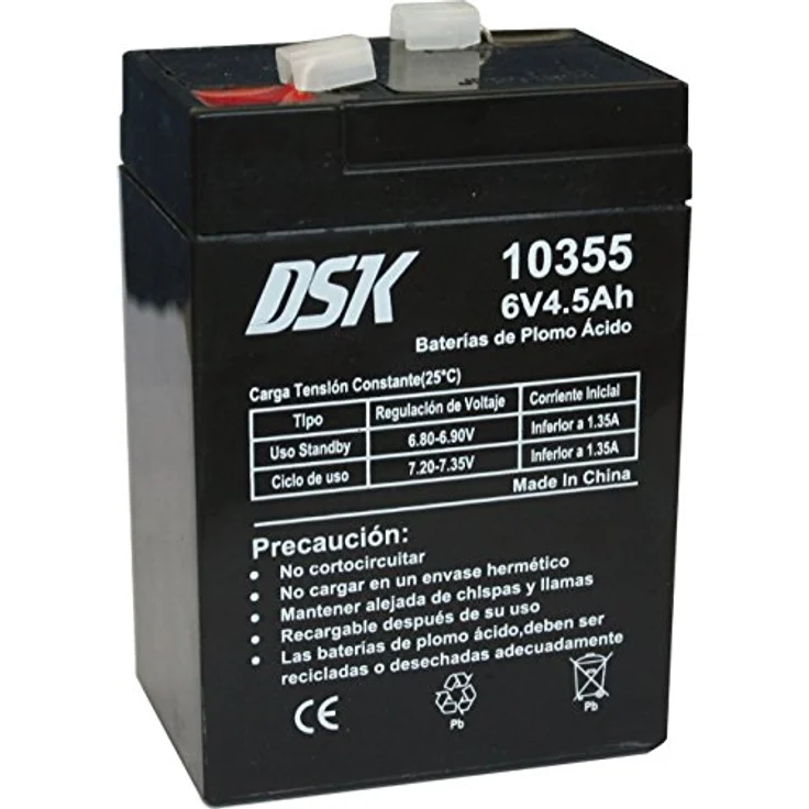 DSK 10355 – Akku Blei Acido 6 V 4,5 Ah, schwarz – Bild 2