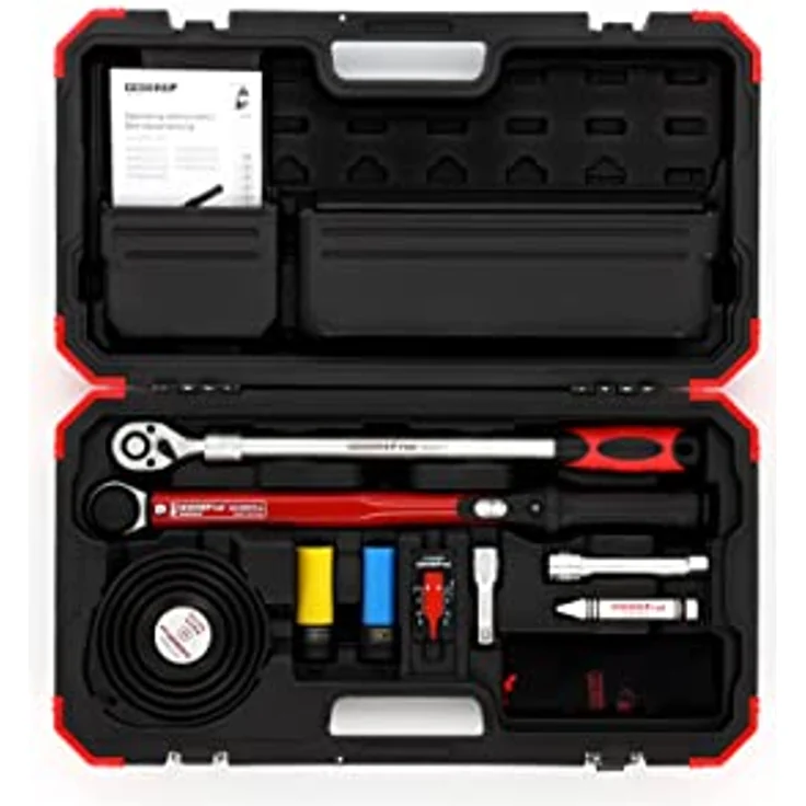Gedore Red Werkzeugkoffer R68903011, 11-teiliges Rad-Montageset mit 2K-Teleskopknarre, Drehmomentschlüssel (40-200 Nm) und flexiblem Zubehör – Bild 5