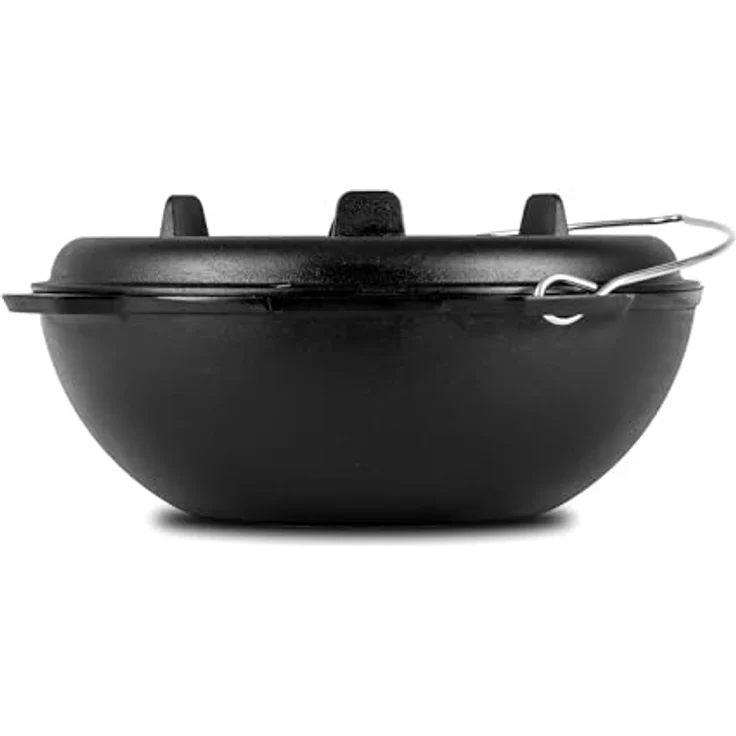 Petromax Kazan 8L Gusseisentopf für Outdoor-Küche & Lagerfeuer | Perfekt für Eintöpfe, Schmorgerichte & Brot backen | Langlebig & robust, Schwarz – Bild 5