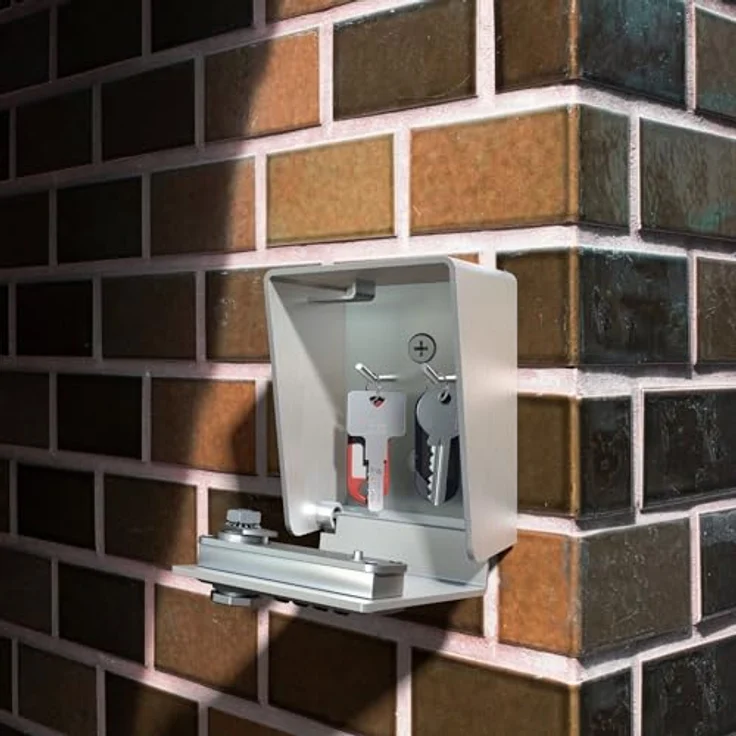 BASI | Schlüsselsafe mit Zahlenschloss aus 3 mm starkem Edelstahl, 4-stelliger individuell einstellbarer Zahlencode, für Innen- und Außenbereich geeignet, wetterfester Schlüsseltresor – Bild 4