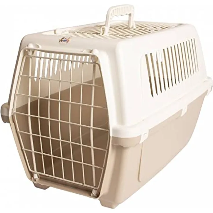 DUVO+ Roadster Transportbox für Katzen, mocaccino, Maße 54 x 36 x 36 cm, max. Belastbarkeit 8 kg, aus PVC, leicht zu reinigen