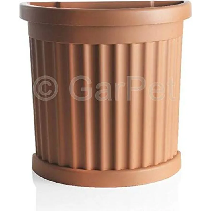 Pflanzkübel mit Unterssetzer Halbrund Pflanz Gefäß Blumen Groß Topf 50 Garten Terracotta
