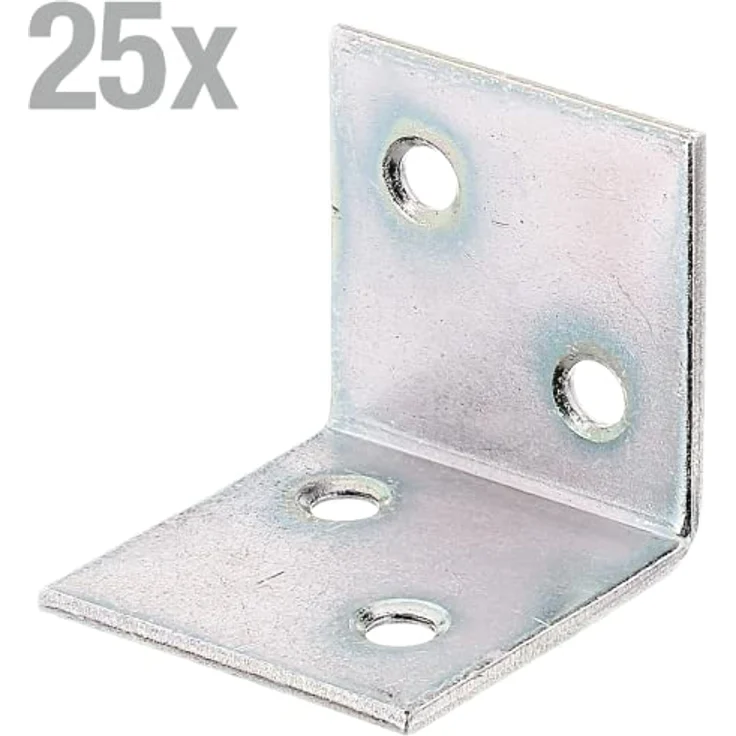 GAH-Alberts 332631 Breitwinkel, gleichschenklig - galvanisch gelb verzinkt, 30 x 30 x 30 mm - 25 Stück – Bild 2