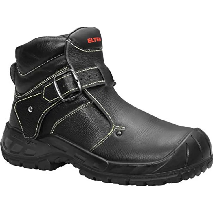 ELTEN Elten Carl S3 HI, Arbeitsschuh aus Rindleder mit Stahlkappen und hitzebeständiger Sohle, schwarz