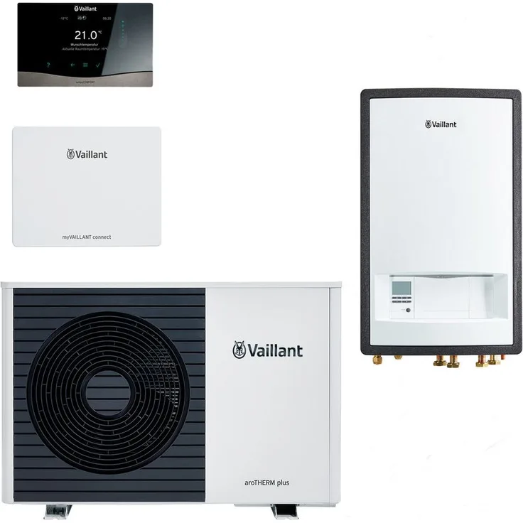 Vaillant aroTHERM plus Wärmepumpen-Paket 4.3108 VWL 75/6 A S2 VWZ MEH 97/6, 4,6 kW Leistung bei A7/W35