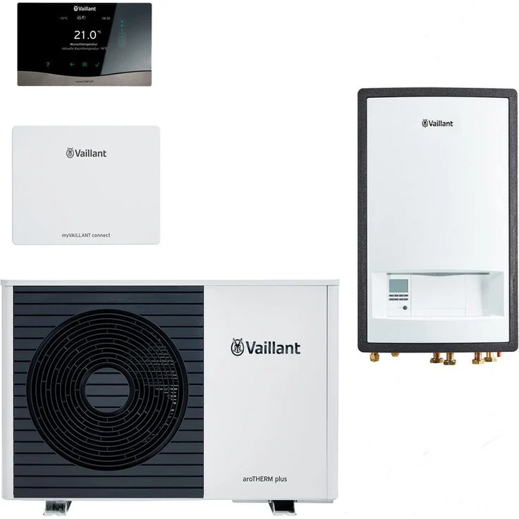 Vaillant aroTHERM plus Wärmepumpen-Paket 4.3107 VWL 55/6 A S2 VWZ MEH 97/6, Leistung 3,4 kW bei A7/W35