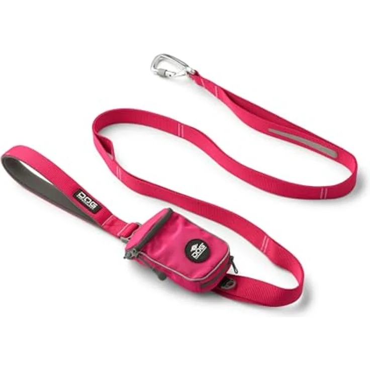 DOG Copenhagen Urban Trail 3.0 Leine, 160 cm, Wild Rose, mit Pouch Organizer und reflektierendem Besatz