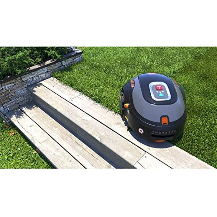 Black+Decker Mähroboter BCRMW123 (kompakter Akku-Rasenmäher für Rasenflächen bis 700m², 18 cm Schnittbreite, Schnitthöhe 15-60 mm, Steigungen bis 30%, mit Bluetooth-Steuerung via App, Diebstahlschutz) – Bild 5