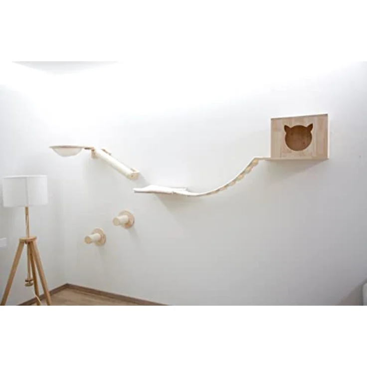 Kerbl Katzen Kletterwand Anden, Trittstufen Brett Säule Mulde Brücke Höhle 7-TLG – Bild 2