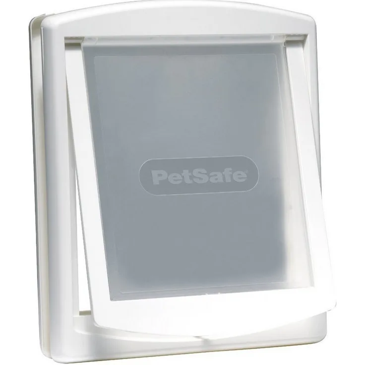 PetSafe Haustierklappe K760SGIFD, 2-Wege-Tür für Hunde bis 40 kg, weiß/braun/silber