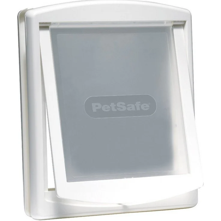 PetSafe Haustierklappe K760SGIFD, 2-Wege-Tür für Hunde bis 40 kg, weiß/braun/silber