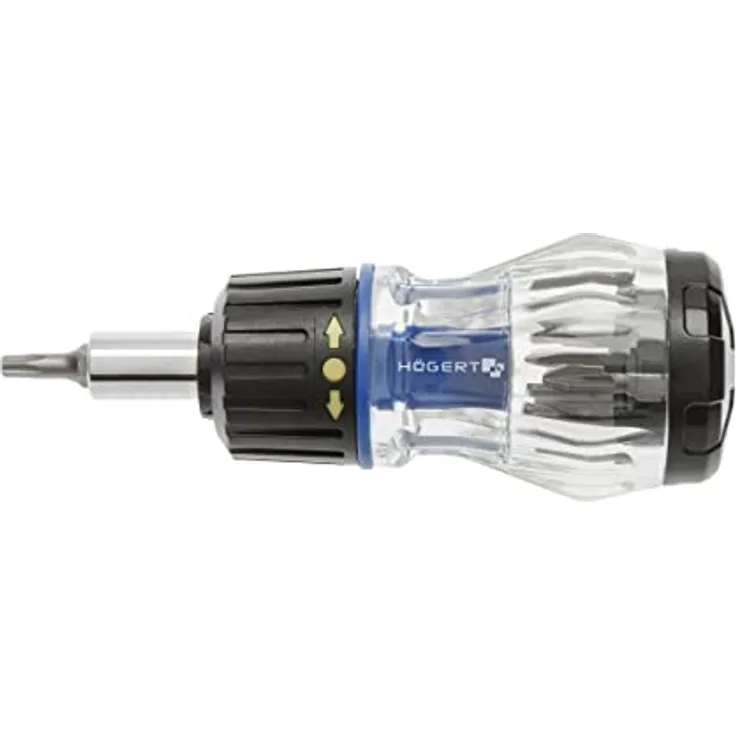 Hogert Technik Griff mit 8 austauschbaren Bits, HT1S214, S2-Legierungsstahl
