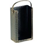 FIREFIX 2085 Briketttrage mit Bügel, Stahl gehämmert messingfarbig, 200 x 140 x 420 mm (BxTxH), Silber