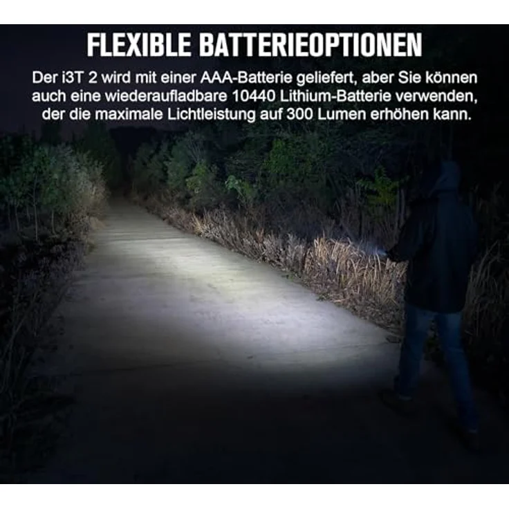 OLIGHT I3T 2 Mini Taschenlampe, 200 Lumen, beidseitiger Taschenclip, 2 Lichtmodi, AAA-Batterie, OD Grün, schockresistent, wasserdicht IPX8 – Bild 2
