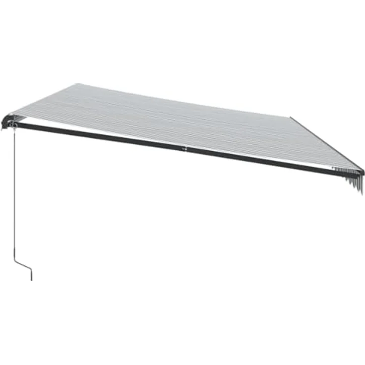 vidaXL Markise Manuell mit LEDs Anthrazit & Weiß 600x350 cm, Robustes Aluminiumgestell, UV-beständiges Material, LED-Beleuchtung – Bild 5