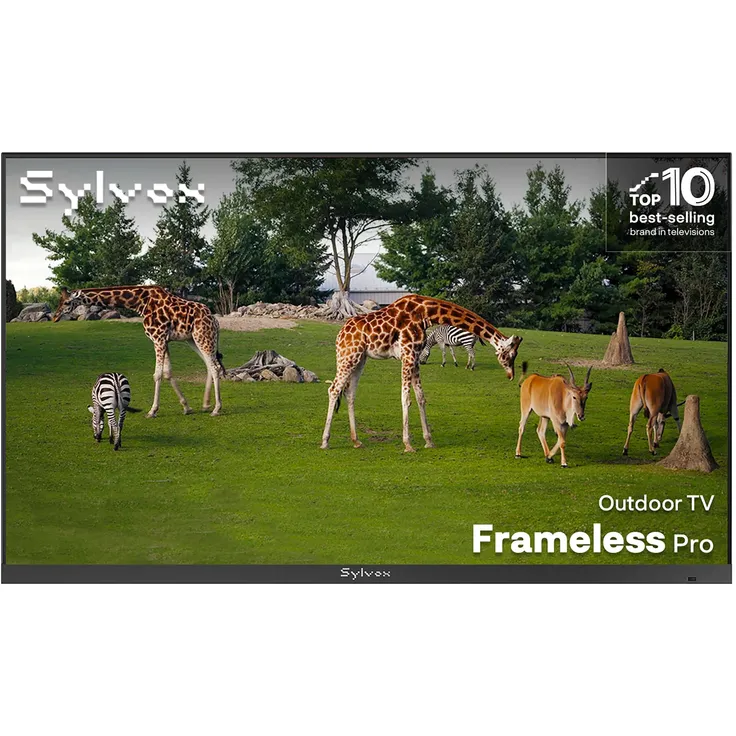 SYLVOX Frameless Pro 55 Zoll Outdoor-TV – wasserdichter 4K UHD Smart-TV