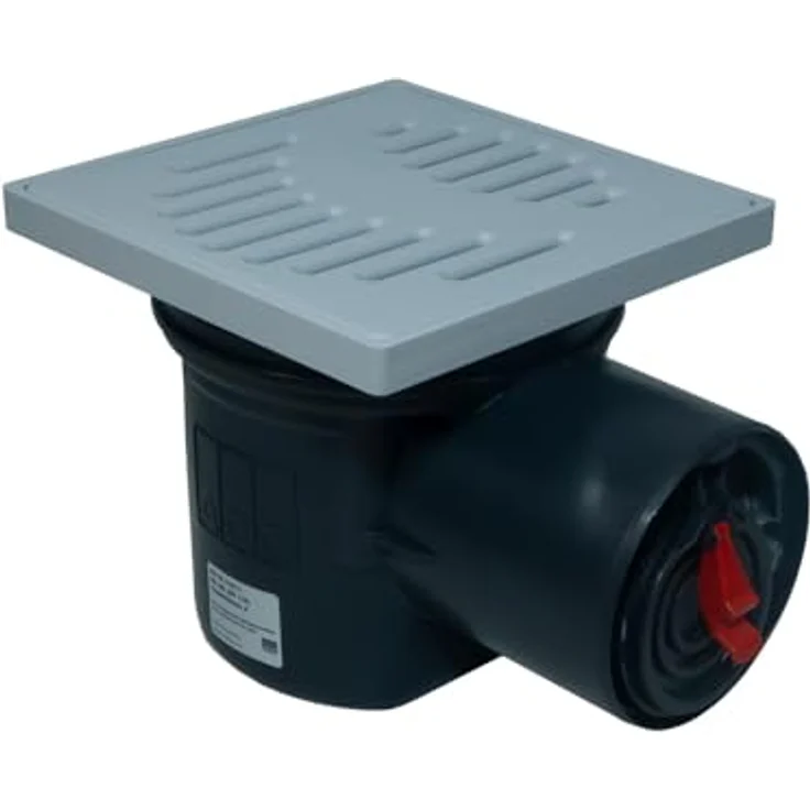 ACO JUNIOR Kellerablauf mit Rückstauverschluss DN 100, handverriegelbar, 60 mm Sperrwasserhöhe, drehbares Aufsatzstück, zwei Rückstauklappen – Bild 2