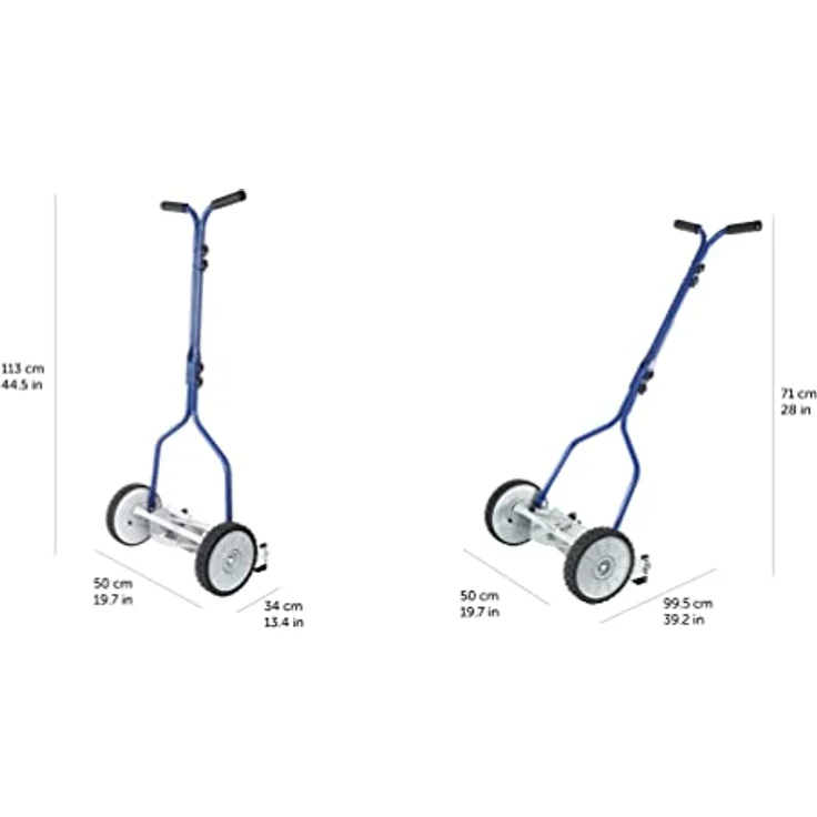 Amazon Basics Spindelmäher mit Grasfangkorb, 14-Zoll (35,6 cm), 4-Klingen, blau – Bild 5