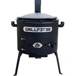 Grillpeter Utschak Asamat mit Kazan aus Gusseisen 16L, Holzkohlegrill, schwarz