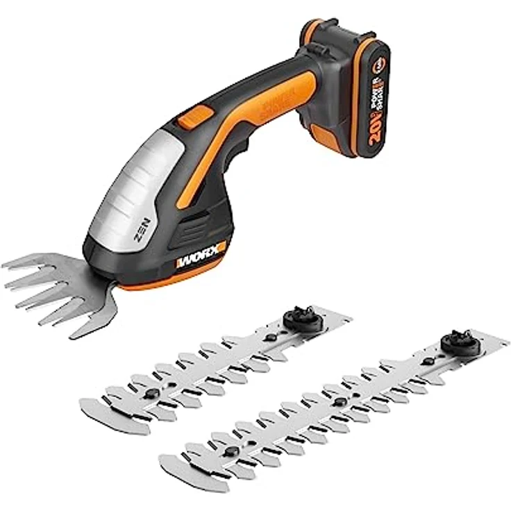 Worx 20V Gras- und Strauchschere WG801E mit Akku und Ladegerät, inkl. 3 Verschiedene Messer – Bild 2