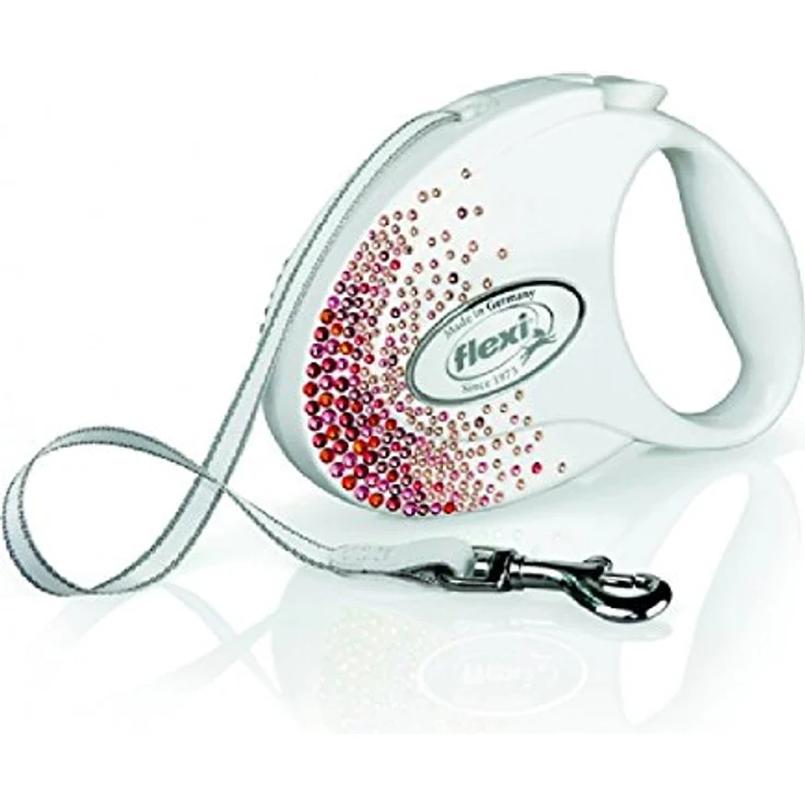 Flexi Glam Splash Orient with Swarovski crystals S - Hund Rückziehbare Leine - 3 m - Weiß (S, Hund, Spazieren), Halsband + Leine – Bild 2