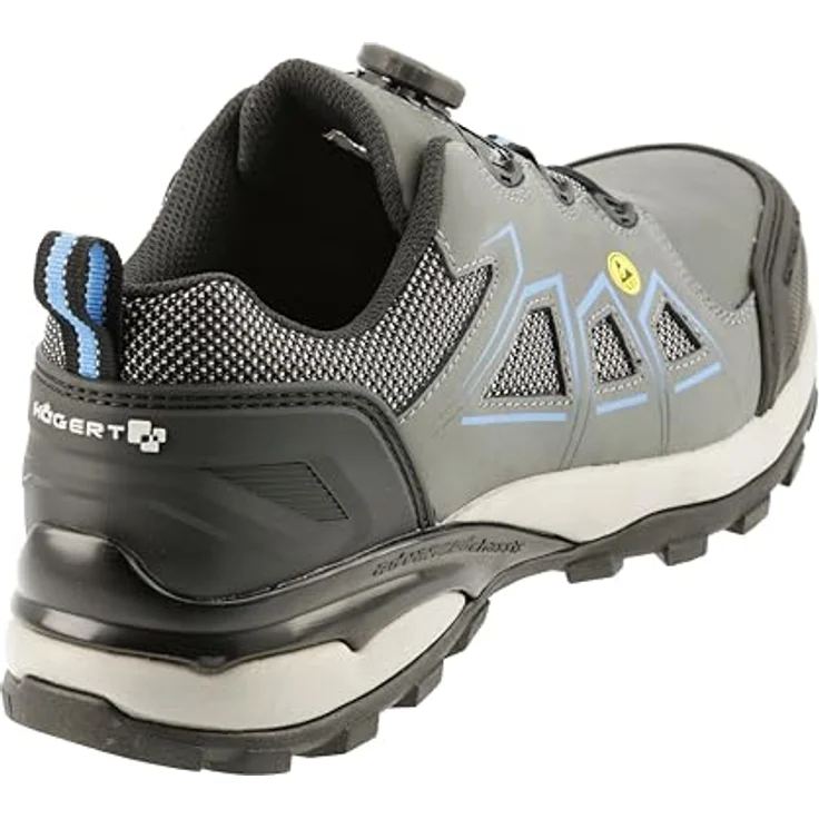 Högert Technik FULDE Sicherheitsschuhe LACE SYSTEM S3S SR FO ESD, Halbschuhe, grau/blau, mit Kompositkappe und rutschfester Sohle, optimaler Schutz vor elektrostatischer Entladung, schnelle Schnürregulierung – Bild 5
