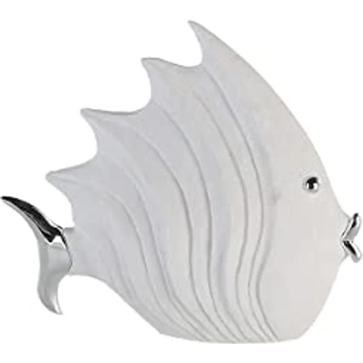 Casablanca Figur Fisch Poly weiss silber 26 cm 59835 – Bild 2