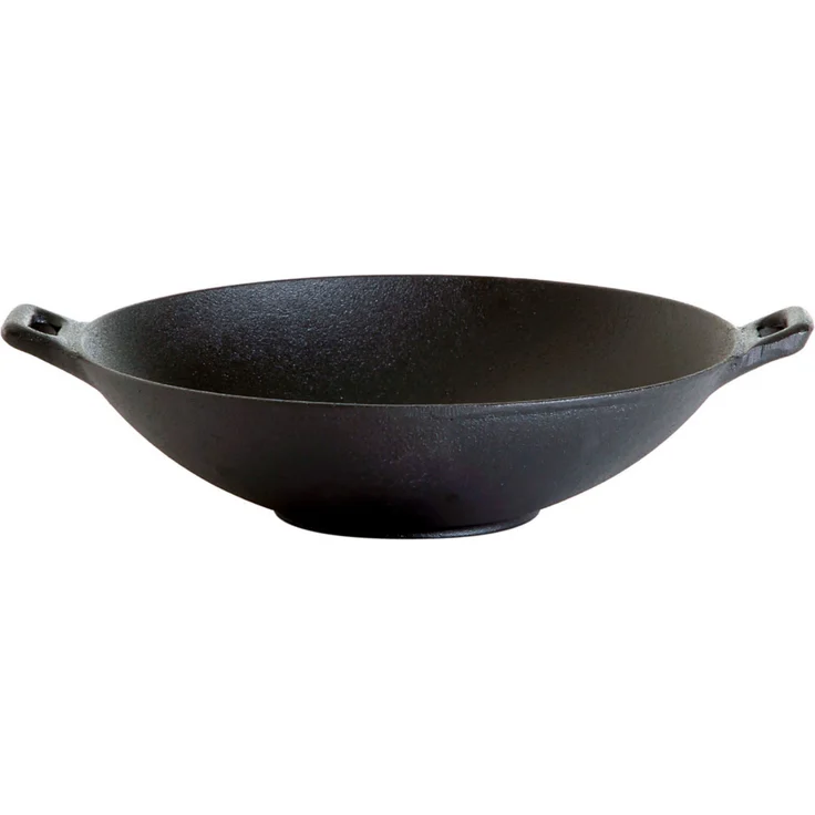 Gusseisenkuss® Gusseisenwok mit 2 Griffen Ø 30 cm Gusspfanne Gusseisen Wok – Bild 4