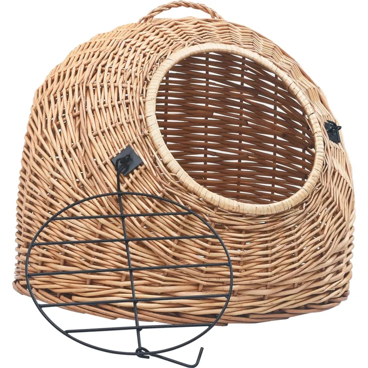 vidaXL Katzen-Transportkorb 60x45x45 cm Natürliche Weide – Bild 2