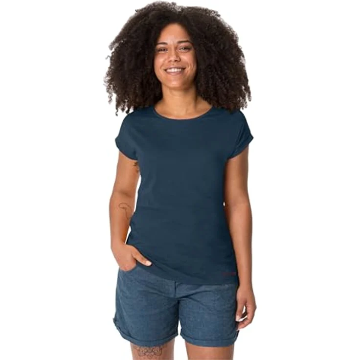 Vaude Moja IV Damen Shirt, bio Baumwolle, atmungsaktiv, blau, Größe S – Bild 3