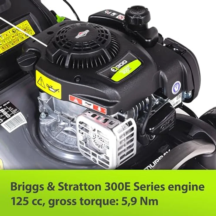 NAC B&S 300E 125c EQ2-300, Benzin-Rasenmäher mit 42 cm Schnittbreite, 6 Schnittstufen und 45 l Fangbehälter – Bild 4