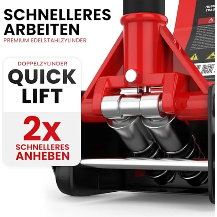 GENTOR Rangierwagenheber 3T Hydraulisch flach 75-505mm - Stabiler Wagenheber für PKW & SUV - Werkstattqualität – Bild 4