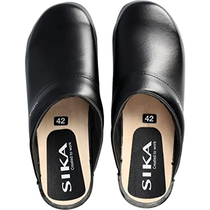 Sika Schuh Traditionell Clog, robuster Arbeitsschuh aus Permair® Leder, schwarz, Größe 41 – Bild 5