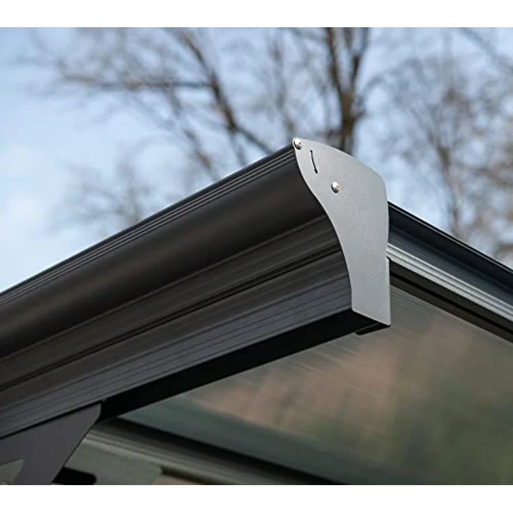 WESTMANN Carport Helsinki 15m² | 503x305x232 cm Grau | Flachdach Überdachung aus Aluminium | Motorrad- & Autounterstand inklusive Regenrinne – Bild 4