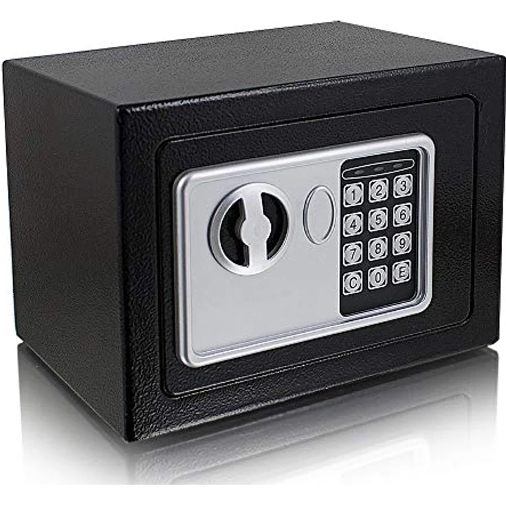 MS-Point Mini-Tresor, elektronischer Wandtresor mit robustem Design, 230mm x 170mm x 170mm, Schwarz – Bild 3